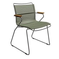 Houe Gartensitzgarnituren Set 3x Sessel Click Olive Green Mit LEAF Gartentisch Aus Bambus 146x146 Cm -Gartenmöbel Store 10801 7118 click dining chair olivegreen houe high 2