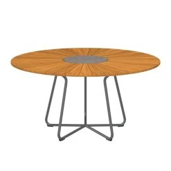 Houe Gartensitzgarnituren Set 5x Sessel Click Black Mit Gartentisch Circle Aus Bambus Ø150 -Gartenmöbel Store 11006 0326 circle dining table 150 cm houe 1