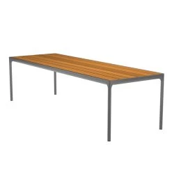 Houe FOUR Gartentisch Aus Bambus Aluminium Dark Grey 90x270 Cm