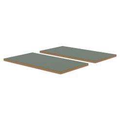 Houe HEKLA Esstisch Auszugsset 2x45x95 Cm. 22 Mm Und Dunkelgrüne Linoleumplatte Und Geölte Eichenkante