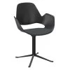 Houe FALK Stuhl Mit Armlehne Und Säulengestell Und Schale: Schwarz, Sitzkissen Dark Grey -Gartenmöbel Store 12901 2001 89 falk chair armrest column legs darkgrey houe high
