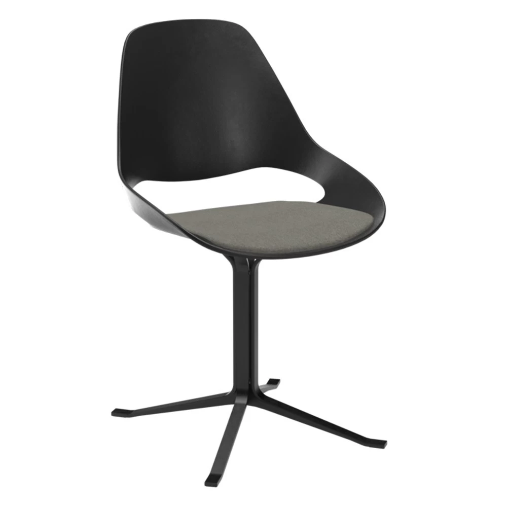 Houe FALK Stuhl Mit Tiefer Armlehne Und Säulengestell Und Schale: Schwarz, Sitzkissen Light Grey 3 Houe FALK Stuhl Mit Tiefer Armlehne Und Säulengestell Und Schale: Schwarz, Sitzkissen Light Grey