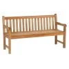 Zebra Landhausbank 160 Cm Massives Teak, 3-Sitzer, Edelstahlbeschläge