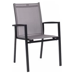 Stern Stapelsessel New Levanto, Aluminium Anthrazit Mit Textilenbezug Silber Und Aluminiumarmlehnen Anthrazit