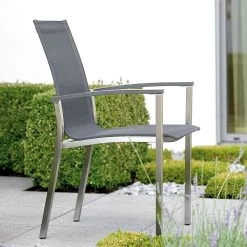 Stern Stapelsessel Evoee Edelstahl Mit Bezug Textilen Silbergrau/Aluminiumarmlehnen Anthrazit 12 Stern Stapelsessel Evoee Edelstahl Mit Bezug Textilen Silbergrau/Aluminiumarmlehnen Anthrazit -Gartenmöbel Store 417241 stern stapelsessel evoee 2a 1