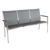Stern Stapelbank Cardiff Edelstahl Mit Bezug Textilen Silbergrau/Aluminiumarmlehnen Anthrazit