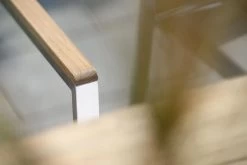 Stern 4 Stück Stapelsessel Cardiff Edelstahl Mit Bezug Taupe Und Teakarmlehnen -Gartenmöbel Store 417416 d2 cardiff