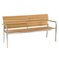 Stern Bank Savona 2-Sitzer Edelstahl Mit Teakbelattung Und Teakarmlehnen FSC®-zertifiziert