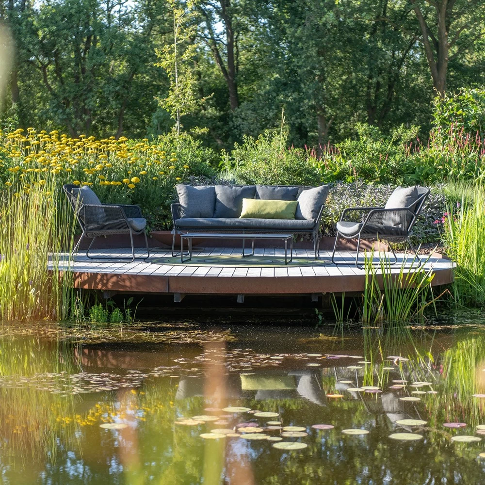 4 Seasons Accor Loungebank 2.5-Sitzer Anthrazit Mit 5 Kissen 5 4 Seasons Accor Loungebank 2.5-Sitzer Anthrazit Mit 5 Kissen – Bild 3