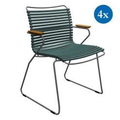 4x Gartenstuhle Set Houe CLICK Gartenstuhl Mit Armlehne - Pine Green