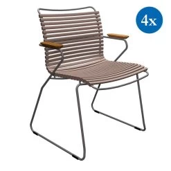 4x Gartenstuhle Set Houe CLICK Gartenstuhl Mit Armlehne - Sand
