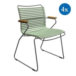 4x Gartenstuhle Set Houe CLICK Gartenstuhl Mit Armlehne - Dusty Green