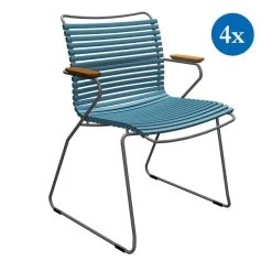 4x Gartenstuhle Set Houe CLICK Gartenstuhl Mit Armlehne - Petrol