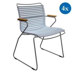 4x Gartenstuhle Set Houe CLICK Gartenstuhl Mit Armlehne - Dusty Light Blue