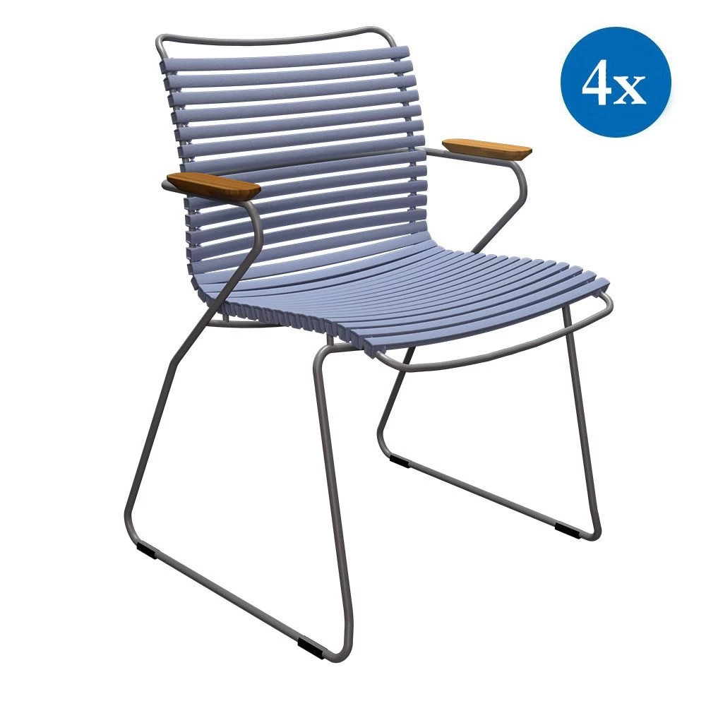 4x Gartenstuhle Set Houe CLICK Gartenstuhl Mit Armlehne - Pigeon Blue 3 4x Gartenstuhle Set Houe CLICK Gartenstuhl Mit Armlehne - Pigeon Blue
