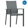 4x Lola Stapelsessel Jazz Aluminium Pulverbeschichtet/Textilen Dark Grey 57x61x89cm