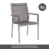 4x Stern Stapelsessel Cardiff, Edelstahl Mit Textilenbezug Silbergrau Und Teakarmlehnen 1 4x Stern Stapelsessel Cardiff, Edelstahl Mit Textilenbezug Silbergrau Und Teakarmlehnen -Gartenmöbel Store 4x stern stapelsesselcardiff 42848a 1 1