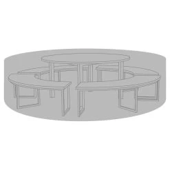 Zebra Schutzhülle Für Gruppen Rund PVC Versiegeltes Outdoorgewebe, Farbe: Schwarz