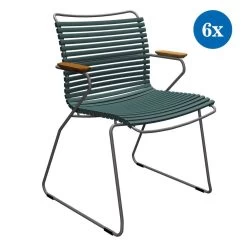 6x Gartenstuhle Set Houe CLICK Gartenstuhl Mit Armlehne - Pine Green