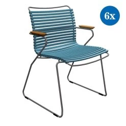 6x Gartenstuhle Set Houe CLICK Gartenstuhl Mit Armlehne - Petrol