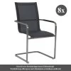 8x Stern Evoee Freischwingersessel Edelstahl Mit Textilenbezug Silbergrau Und Aluminium-armlehnen Anthrazit -Gartenmöbel Store 8x stern evoee freischwinger edelstahl silbergrau set 1 1