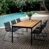 Houe Gartensitzgarnituren Set 6x Sessel Click Black Mit FOUR Gartentisch Aus Bambus Alu Black 90x210 Cm -Gartenmöbel Store click dining black four bamboo houe hr 3 high 4