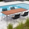 Houe Gartensitzgarnituren Set 4x Sessel Click Black Mit SKETCH Gartentisch Aus Bambus 160x88 Cm