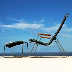 Houe CLICK Footrest Hocker - Black -Gartenmöbel Store click lounge w footrest pine green houe 0325 2