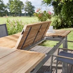Diamond Garden Levanto Ausziehtisch 220–320×100 Cm - 3 Planken / Edelstahl/Recycled Teak Natur -Gartenmöbel Store diamond garden levanto ausziehtisch 200 260 100 edelstahl teak 10699 7