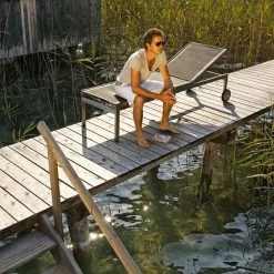 Diamond Garden Madeira Liege 45 Cm Edelstahl/Textilene-Schwarz/Silber -Gartenmöbel Store diamond garden madeira liege 45 cm 3 2