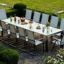 Diamond Garden Palermo Ausziehtisch 170/220/270×100 Cm / Aluminium/HPL – Beton Dunkel - Ohne Beine ! -Gartenmöbel Store diamond garden palermo ausziehtisch edelstahl beton dunkel 8