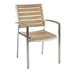 Diamond Garden Treviso Stapelstuhl Edelstahl/Premium Teak Natur
