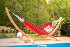 Amazonas Arcus Hängemattengestell Aus Lärchenholz Lasiert -Gartenmöbel Store garten deals amazonas arcus holz haengemattengestell 4045000 4