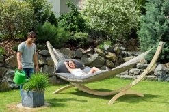 Amazonas Stabhängematte FAT HAMMOCK In Taupe -Gartenmöbel Store garten deals amazonas fat hammock taupe 1960010 10