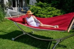 Hängemattenset Lola ROYAL DELUXE Mit Luxus Stabhängematte American FUEGO RED -Gartenmöbel Store garten deals american fuego red mit chico alpha 12