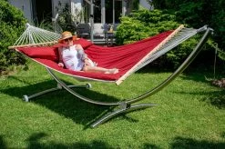 Hängemattenset Lola ROYAL DELUXE Mit Luxus Stabhängematte American FUEGO RED -Gartenmöbel Store garten deals american fuego red mit chico alpha 13