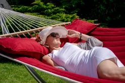 Hängemattenset Lola ROYAL DELUXE Mit Luxus Stabhängematte American FUEGO RED -Gartenmöbel Store garten deals american fuego red mit chico alpha 17