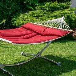 Hängemattenset Lola ROYAL DELUXE Mit Luxus Stabhängematte American FUEGO RED -Gartenmöbel Store garten deals american fuego red mit chico alpha 1l
