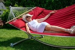 Hängemattenset Lola ROYAL DELUXE Mit Luxus Stabhängematte American FUEGO RED -Gartenmöbel Store garten deals american fuego red mit chico alpha 6