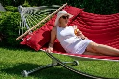 Hängemattenset Lola ROYAL DELUXE Mit Luxus Stabhängematte American FUEGO RED -Gartenmöbel Store garten deals american fuego red mit chico alpha 9