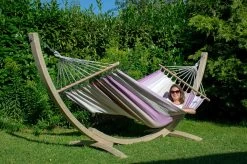 Einzel-Stabhängematte Cancun Lila Baumwolle -Gartenmöbel Store garten deals cancun stabhaengematte 47146 2