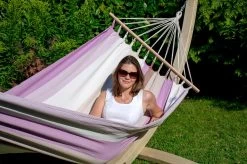 Einzel-Stabhängematte Cancun Lila Baumwolle -Gartenmöbel Store garten deals cancun stabhaengematte 47146 8