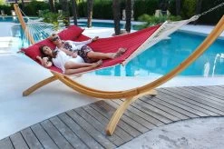 Hängematten Set Rio Grande Holzgestell Mit American Hammock Lifestyle FUEGO RED Mit Kissen Und Wetterfest -Gartenmöbel Store garten deals haengematten set rio grande holzgestell mit hammock lifestyle fuego red 94516 5