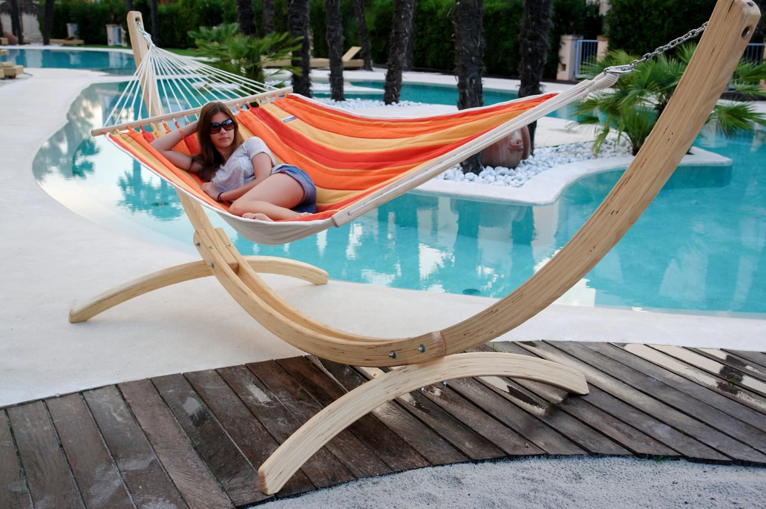 Hängematten-Set Mit Luxus-Stabhängematte KARIBIK RED Gefüttert Und Wetterfest 7 Hängematten-Set Mit Luxus-Stabhängematte KARIBIK RED Gefüttert Und Wetterfest – Bild 5