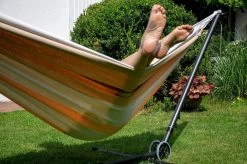 Familien-Hängematte California Orange Baumwolle -Gartenmöbel Store garten deals jobek haengemattengestell anthrazit lola haengematte xxxl californija cappuccino 28556 17