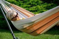 Familien-Hängematte California Orange Baumwolle -Gartenmöbel Store garten deals jobek haengemattengestell anthrazit lola haengematte xxxl californija cappuccino 28556 6