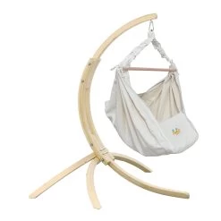 Lola BABY-SET Mit Babyhängematte YoYo Natur Und Thermomatratze ÖKO-TEX Und Holzgestell HIPPO