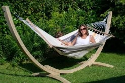 Einzel-Stabhängematte Cappuccino Outdoor -Gartenmöbel Store garten deals lola haengemattenset brasil okeanos cappucino 443300 2 1