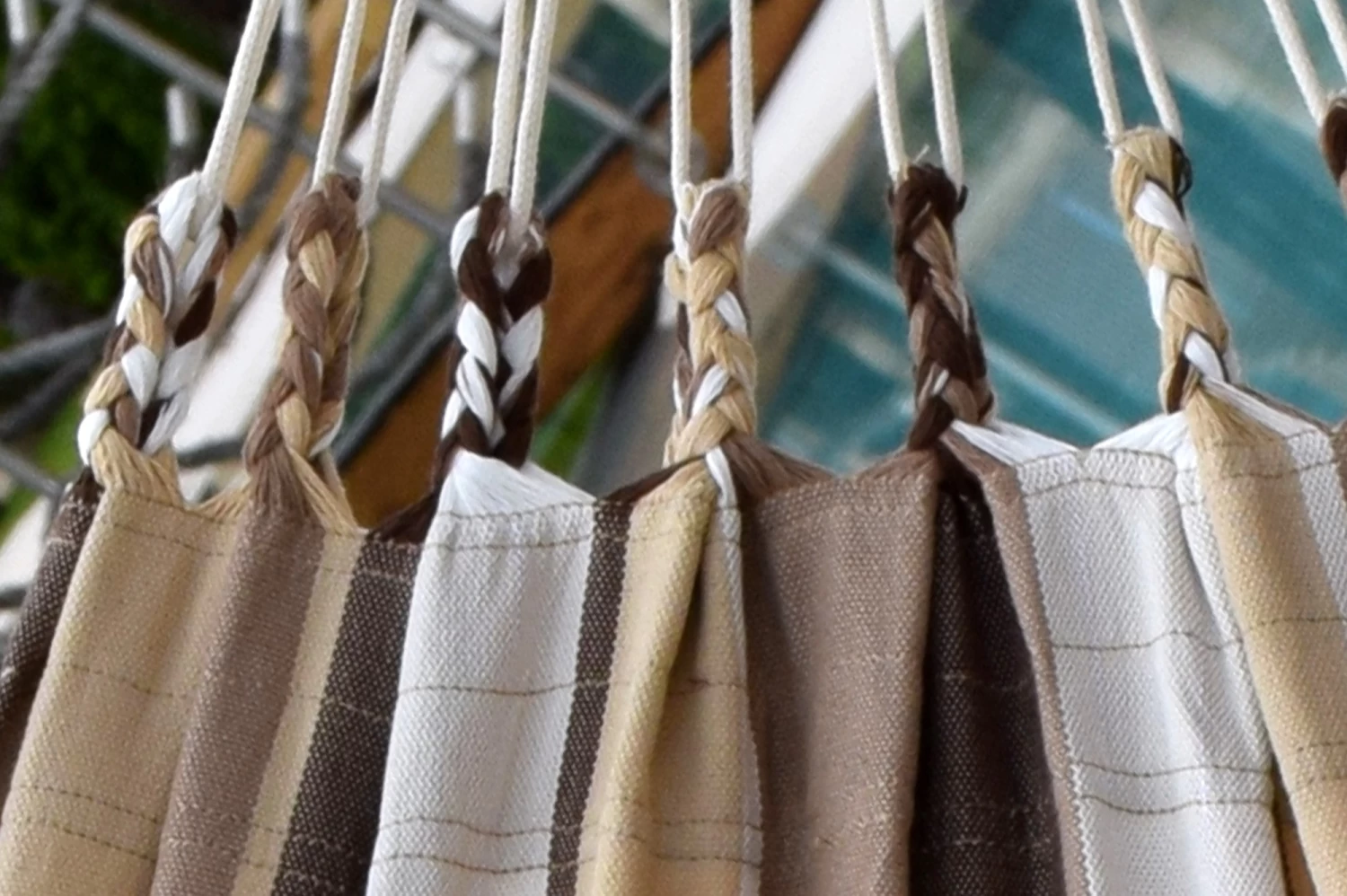 Doppel-Hängematte Jamaica Cappuccino Baumwolle 10 Doppel-Hängematte Jamaica Cappuccino Baumwolle – Bild 8