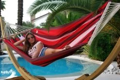 Lola Stab Hängematte Kolumbiana Red-black-white 13 Lola Stab Hängematte Kolumbiana Red-black-white -Gartenmöbel Store garten deals lola hangematte xl kolumbiana red black white 113031 3